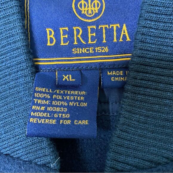 Beretta Men's Victory Fleece Shooting Jacket Hunting 2 Ways Zip Up Navy Blue XL - Picture 10 of 13